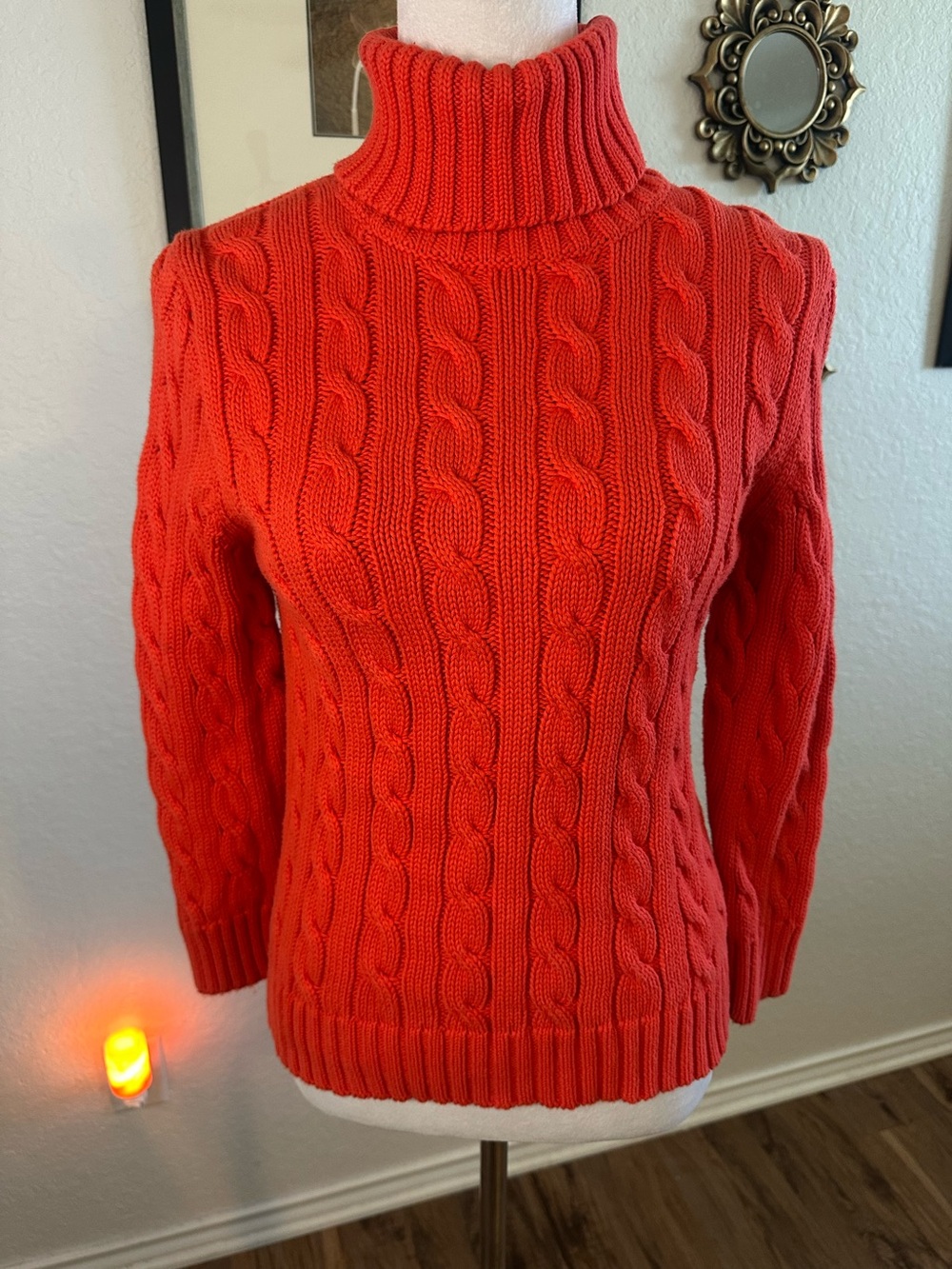 Vibrant Orange J.Crew Turtleneck Sweater